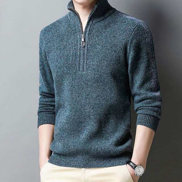 ニット セーター メンズ カシミヤ100％ ハーフジップ カシミヤセーター