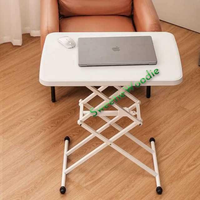 昇降式テーブル センターテーブル リビングテーブル 幅さ45cm*長さ65cm*高さ29-67cm 高さ調節 折りたたみ ハイテーブル 白 3段階調節 持ち運び 机 簡易テーブル 在宅勤務 在宅ワーク コンパクト ダイニングテーブル ローテーブル 自由伸縮_1