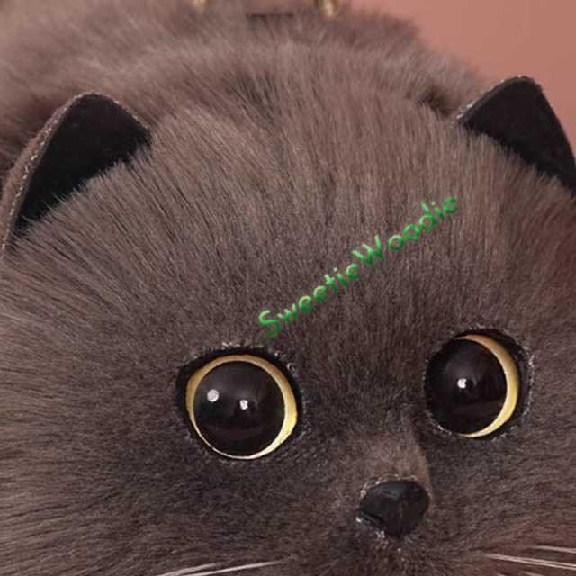 長毛 プレゼント ふわふわ 猫バッグ 2way エコファー 超リアル！ ネコ型トートバッグ ネコ好き ショルダーバッグ ハンドバッグ 肩掛けバッグ 猫型 猫好き ぬいぐるみ 高級感 個性的 動物 ペット 癒し ネコグッズ