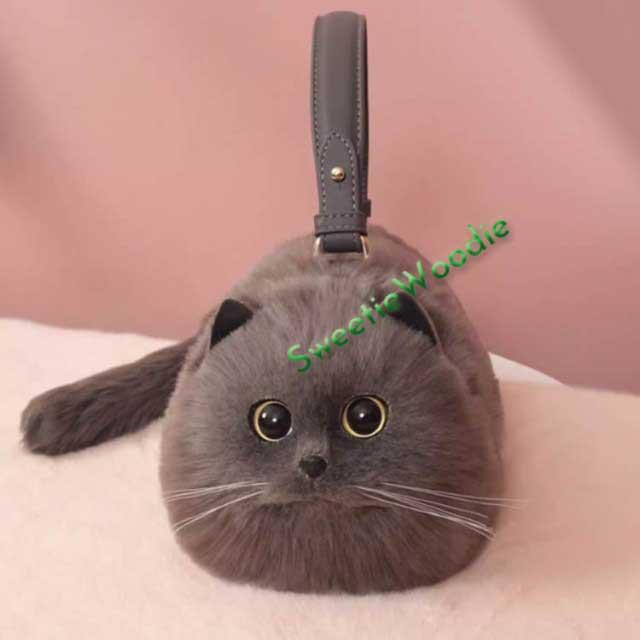 長毛 プレゼント ふわふわ 猫バッグ 2way エコファー 超リアル！ ネコ型トートバッグ ネコ好き ショルダーバッグ ハンドバッグ 肩掛けバッグ 猫型 猫好き ぬいぐるみ 高級感 個性的 動物 ペット 癒し ネコグッズ