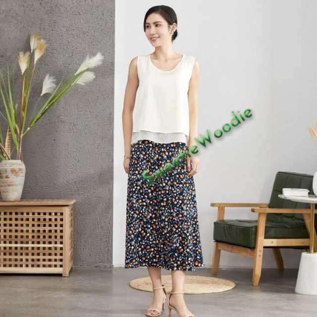 トップス ラウンドネック プルオーバー タンクトップ ブラウス シルク