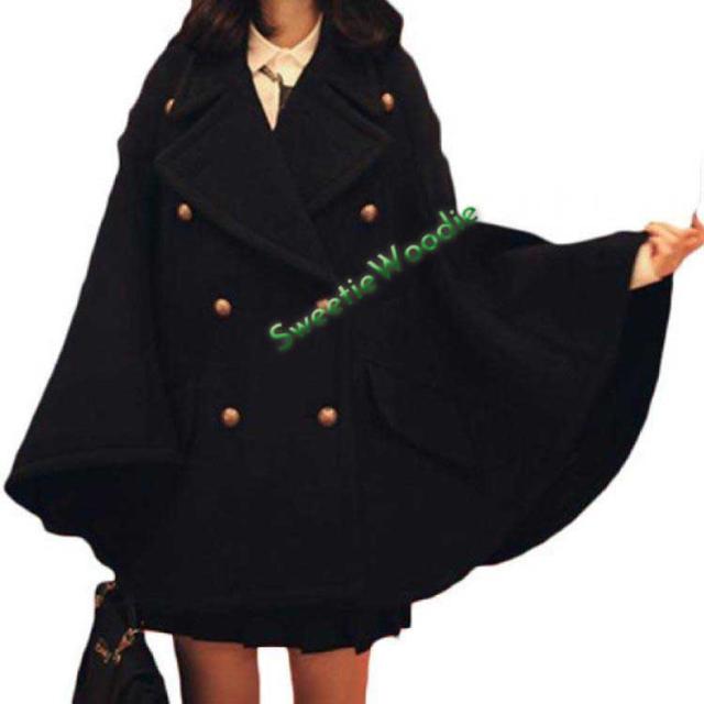 レディース ケープコート アウター ボタン 秋 冬 ポンチョコート