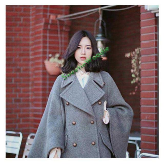 レディース ケープコート アウター ボタン 秋 冬 ポンチョコート