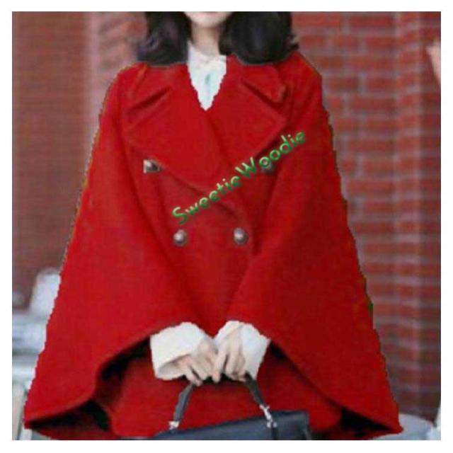 レディース ケープコート アウター ボタン 秋 冬 ポンチョコート