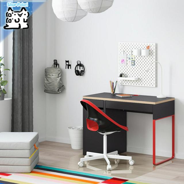 IKEA MICKEホワイト デスク 2引き出し シンプルモダン 送料無料