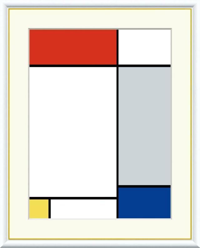 西洋画・複製画】赤・黄・青のコンポジション ピート・モンドリアン 61