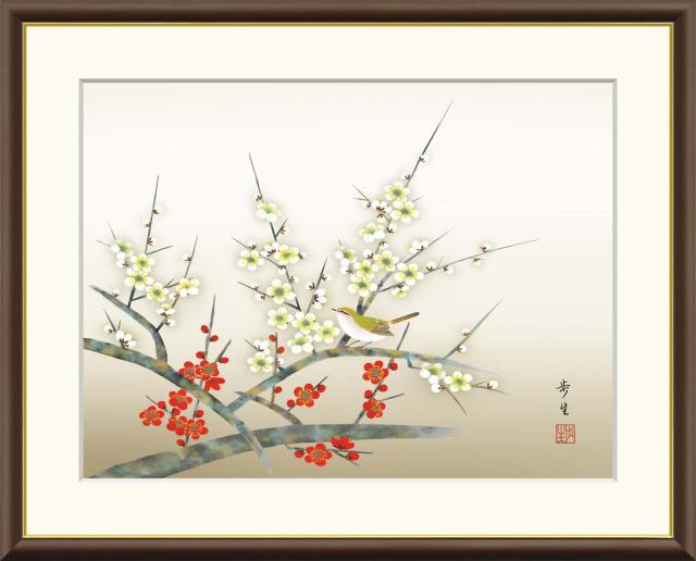 掛け軸　四季花鳥　夏　楓に白鷺　長江桂舟　花鳥画　日本画　絵画 掛け軸 四季花鳥 夏 楓に白鷺 長江桂舟 花鳥画 日本画 絵画