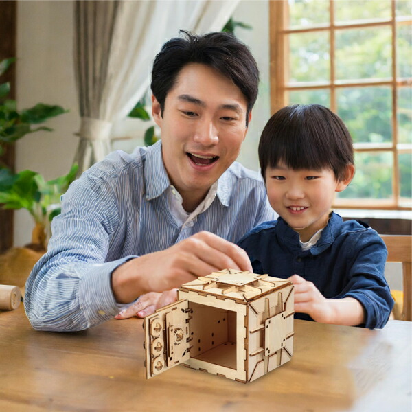 木製ダイヤル式金庫型貯金箱クラフトキット お買得 ５点セット 工作キット ラッピング不可_5