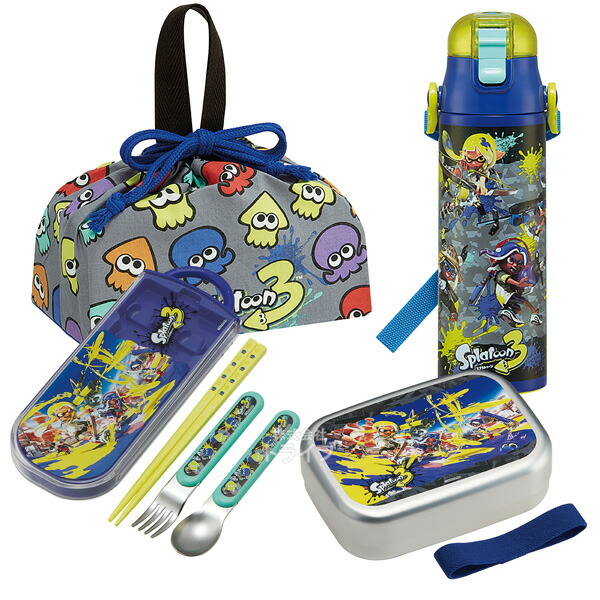 スプラトゥーン３ お買得４点セット アルミお弁当箱 370ml トリオ 巾着 水筒580ml