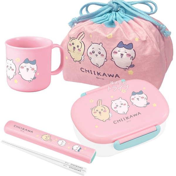 ちいかわ キッズ お買得4点セット 小判型お弁当箱 360ml 箸＆箸箱