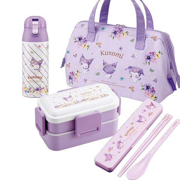 クロミ パステル花柄 お買得４点セット ４点ロック ２段お弁当箱 コンビ 水筒360ml ランチバッグ セット