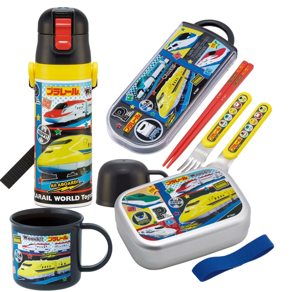 プラレール 26 お買得４点セット アルミお弁当箱 370ml トリオ コップ 2WAY水筒