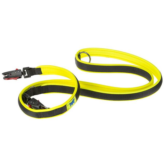 イタリアferplast社製 エルゴ フルオ ERGO FLUO 多機能 リード 2頭引き GA25/200 ネオンイエロー 犬 りーど 伸縮 リード さんぽグッズ 散歩用品