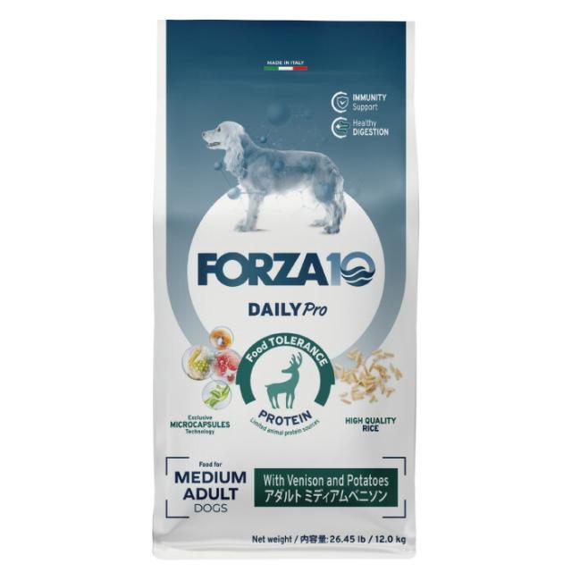 FORZA10（フォルツァ10） 愛犬用 デイリープロ アダルト ミディアム ベニソン 中粒 12kg