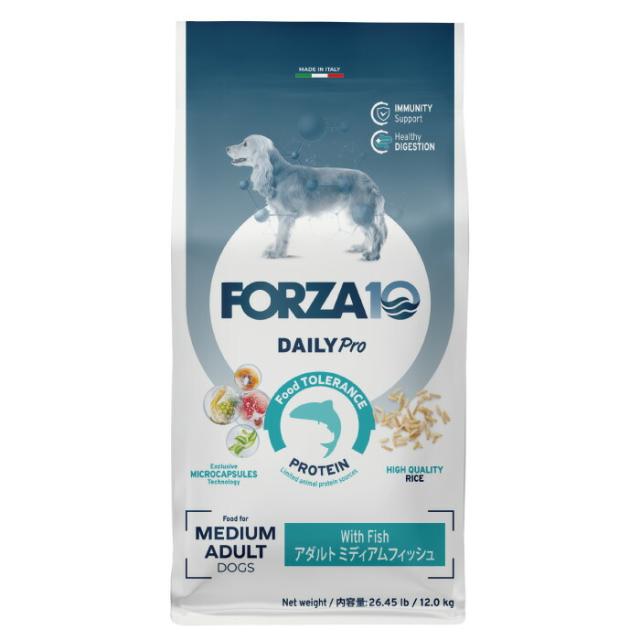 FORZA10（フォルツァ10） 愛犬用 デイリープロ アダルト ミディアム フィッシュ 中粒 12kg