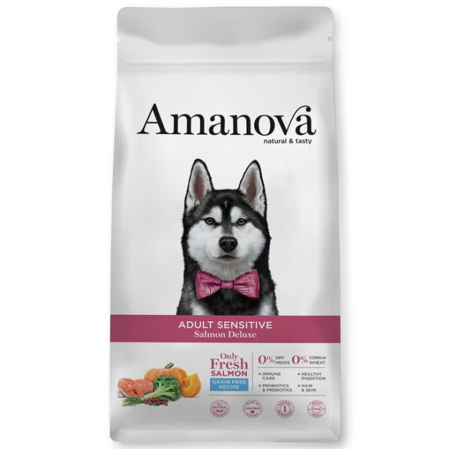 アマノバ（Amanova） アダルト  センシティブ  サーモン デラックス 中粒 10kg 【tt-sg】