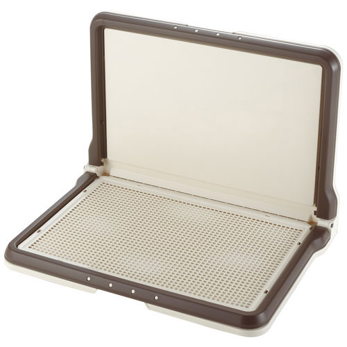 しつけ用ステップL型トレー ワイド - 茶