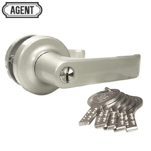 AGENT LS-200 2スピンドル型 レバーのみ ケース無しタイプ 鍵 ノブ ディンプルキー5本付 取替用レバーハンドル ドアノブ 鍵付き エージェント 