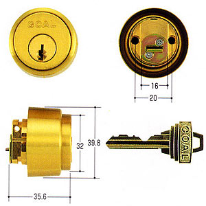 GOAL 鍵 シリンダー 交換 ゴール ピンシリンダー P-LX 5シルセット  AS・LXタイプ 交換シリンダー  ゴールド色