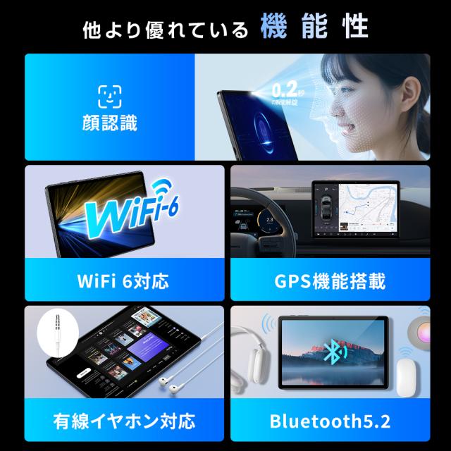 タブレット 128GB+16GB Android15 タブレット 10.1インチ 高速 高画質 大容量バッテリー 本体 タブレットpc 子供 wi-fiモデル 1280×800 HD 1TB拡張対応 顔認証 6000mAh ゲーム 急速充電_14