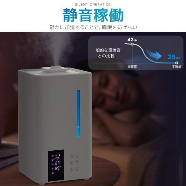 加湿器 大容量 卓上 加湿器 ハイブリッド式 超音波式 加熱式 湿度調整