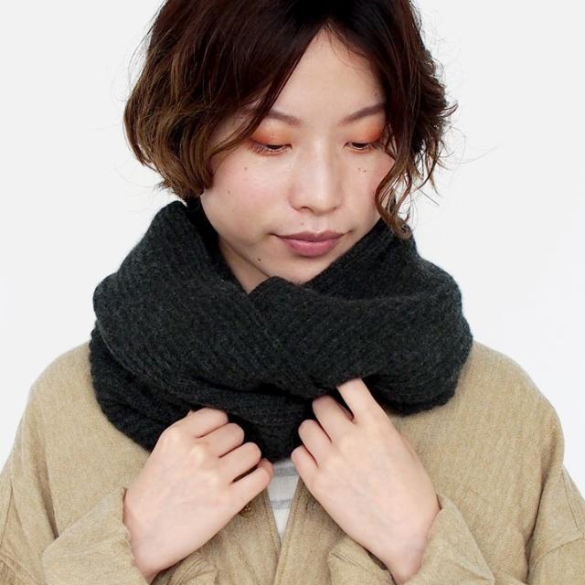 PRODIGAL 畦編み スヌード カシミヤ 100％ 日本製 レディース メンズ ロング マフラー 冬 シンプル カシミア ニット 五泉ニット カシミヤ100％畦編みロングスヌード_3