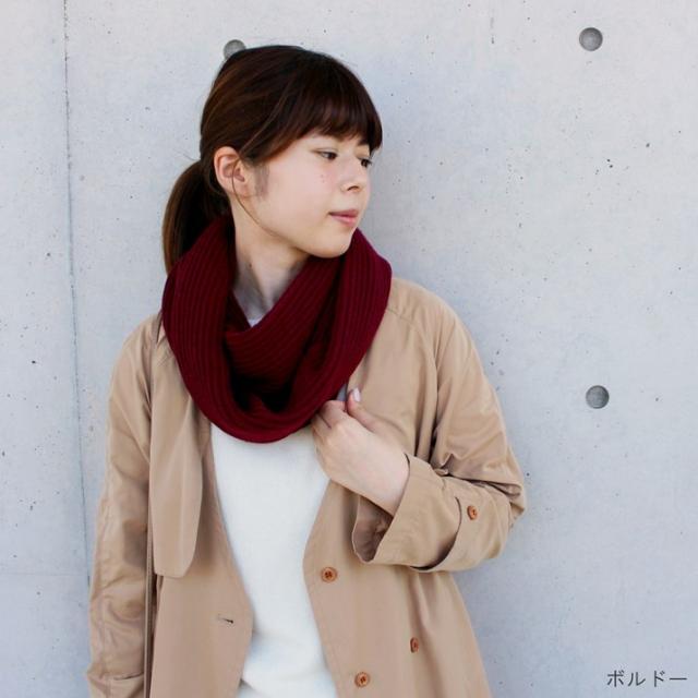 PRODIGAL 畦編み スヌード カシミヤ 100％ 日本製 レディース メンズ ロング マフラー 冬 シンプル カシミア ニット 五泉ニット カシミヤ100％畦編みロングスヌード_5