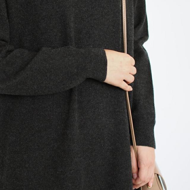 PRODIGAL ニット ワンピース カシミヤ ロング 日本製 フリーサイズ 秋 冬 長袖 クルーネック カシミア スリット シンプル 五泉ニット カシミヤ100％クルーネックワンピース_10