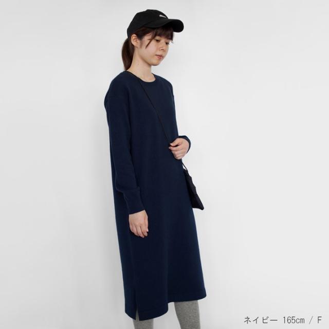 PRODIGAL ニット ワンピース カシミヤ ロング 日本製 フリーサイズ 秋 冬 長袖 クルーネック カシミア スリット シンプル 五泉ニット カシミヤ100％クルーネックワンピース_13