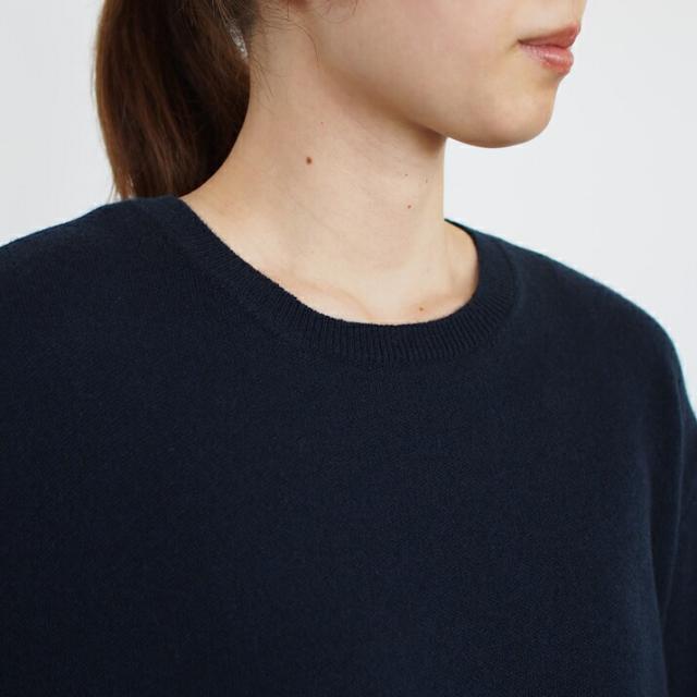 PRODIGAL ニット ワンピース カシミヤ ロング 日本製 フリーサイズ 秋 冬 長袖 クルーネック カシミア スリット シンプル 五泉ニット カシミヤ100％クルーネックワンピース_11