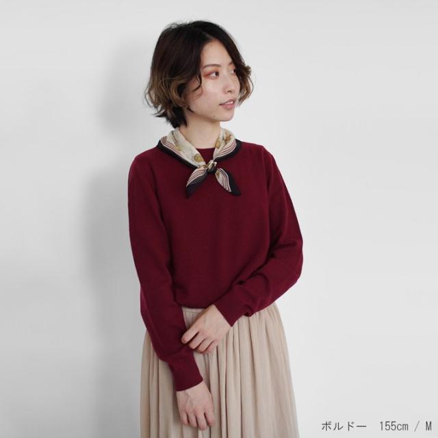 PRODIGAL カシミヤ 100% ニット 日本製 クルーネック セーター レディース S M L LL カシミア クルーネックセーター 薄手 無地 シンプル 長袖 秋冬 冬 五泉ニット カシミヤ100％クルーネックセーター_12