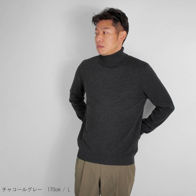 PRODIGAL カシミヤ 100％ メンズ セーター タートルネック 日本製 M L LL ニット カシミア 冬 秋冬 無地 シンプル 長袖 五泉ニット カシミヤ100％メンズタートルネックセーター_6