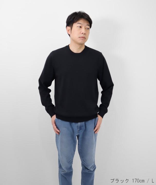 PRODIGAL メンズ セーター クルーネック 綿 カシミア 日本製 M L 春 秋 冬 ニット 丸首 長袖 無地 五泉ニット メンズコットンカシミヤクルーネックセーター
