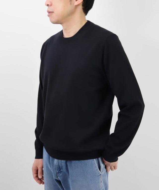 PRODIGAL メンズ セーター クルーネック 綿 カシミア 日本製 M L 春 秋 冬 ニット 丸首 長袖 無地 五泉ニット メンズコットンカシミヤクルーネックセーター