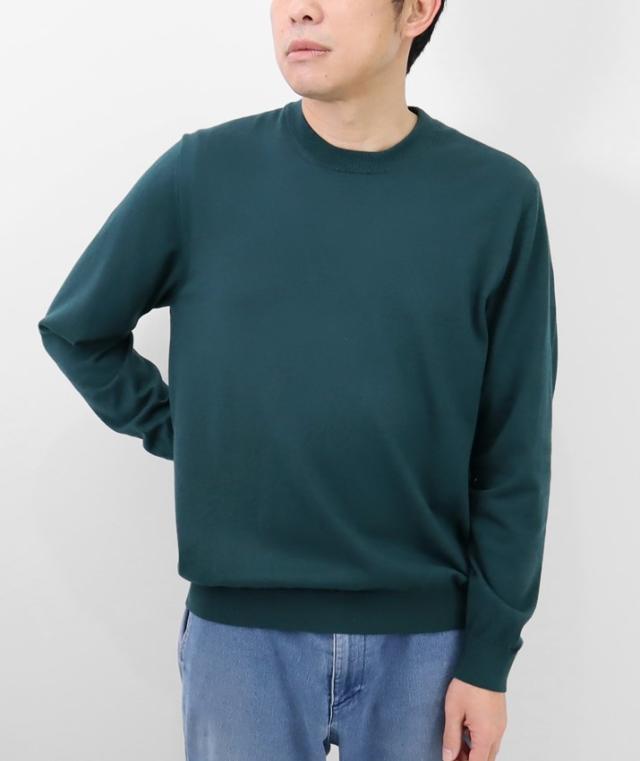 PRODIGAL メンズ セーター クルーネック 綿 カシミア 日本製 M L 春 秋 冬 ニット 丸首 長袖 無地 五泉ニット メンズコットンカシミヤクルーネックセーター