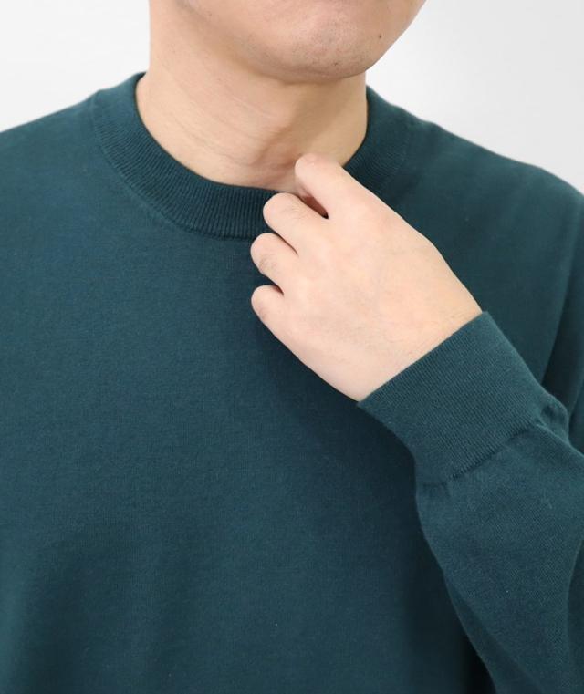 PRODIGAL メンズ セーター クルーネック 綿 カシミア 日本製 M L 春 秋 冬 ニット 丸首 長袖 無地 五泉ニット メンズコットンカシミヤクルーネックセーター