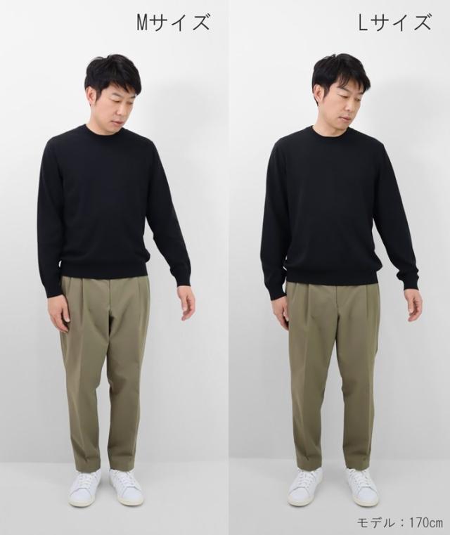 PRODIGAL メンズ セーター クルーネック 綿 カシミア 日本製 M L 春 秋 冬 ニット 丸首 長袖 無地 五泉ニット メンズコットンカシミヤクルーネックセーター