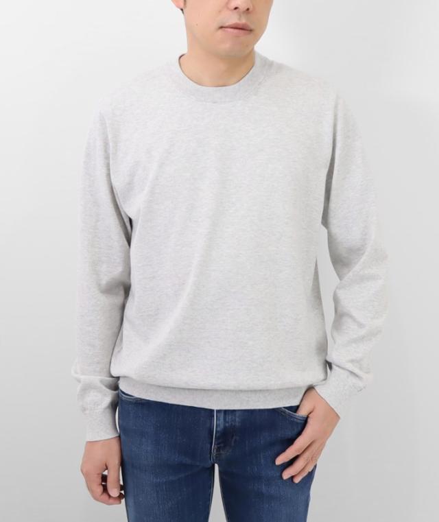 PRODIGAL メンズ セーター クルーネック 綿 カシミア 日本製 M L 春 秋 冬 ニット 丸首 長袖 無地 五泉ニット メンズコットンカシミヤクルーネックセーター