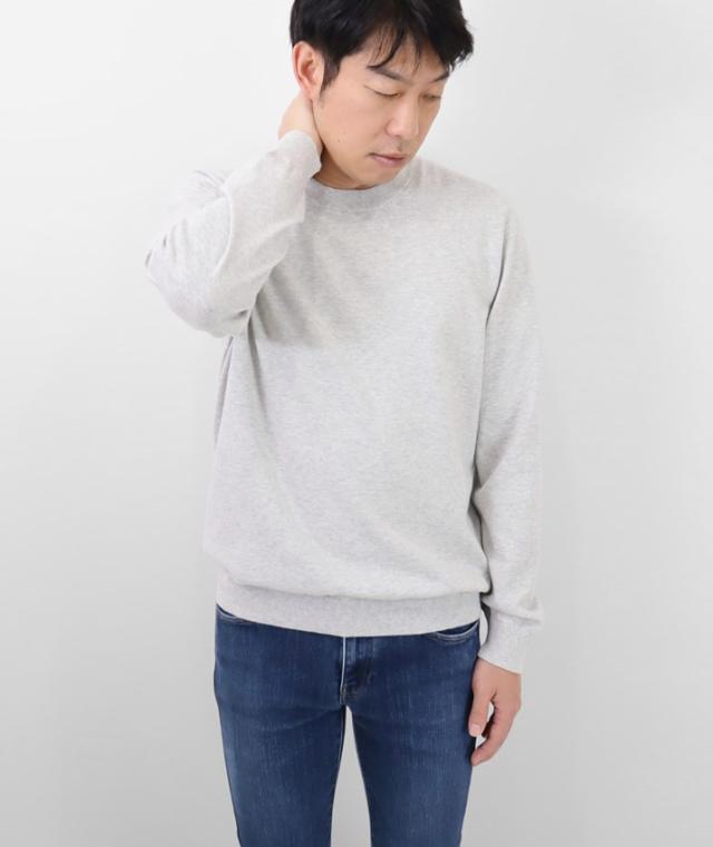 PRODIGAL メンズ セーター クルーネック 綿 カシミア 日本製 M L 春 秋 冬 ニット 丸首 長袖 無地 五泉ニット メンズコットンカシミヤクルーネックセーター