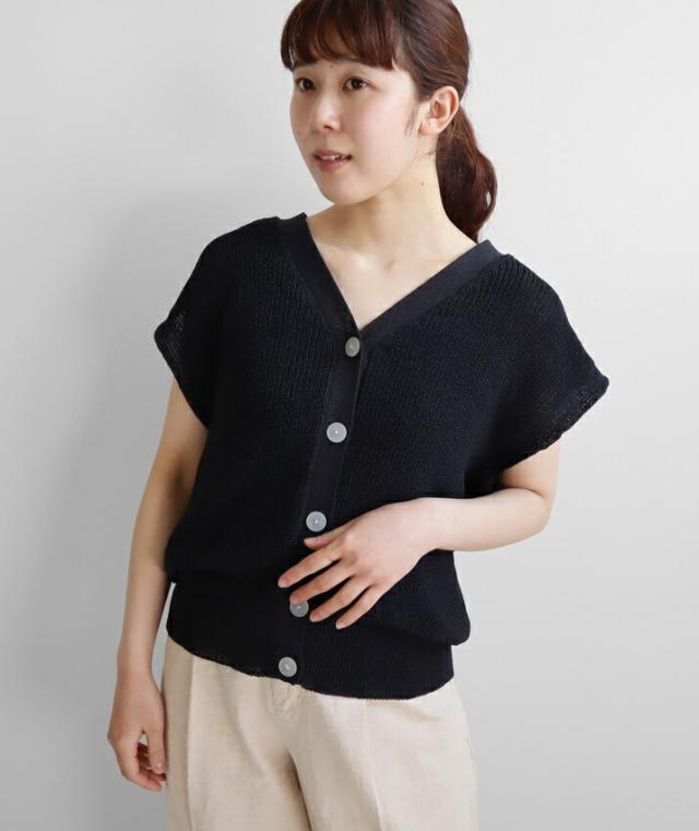 PRODIGAL サマーニット ベスト Vネック レディース 日本製 春 夏 和紙 シンプル レイヤード トップス フリーサイズ 五泉ニット ペーパーヤーン片畦ベスト_14
