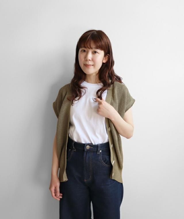 PRODIGAL サマーニット ベスト Vネック レディース 日本製 春 夏 和紙 シンプル レイヤード トップス フリーサイズ 五泉ニット ペーパーヤーン片畦ベスト_17