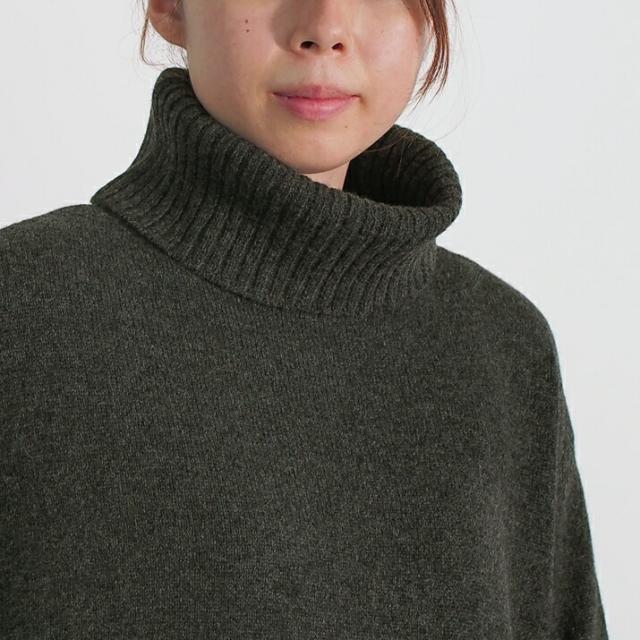 PRODIGAL ニット ワンピース タートルネック 秋 冬 日本製 ウール カシミヤ フリーサイズ レディース オフタートル シンプル ウールカシミヤワンピース_2