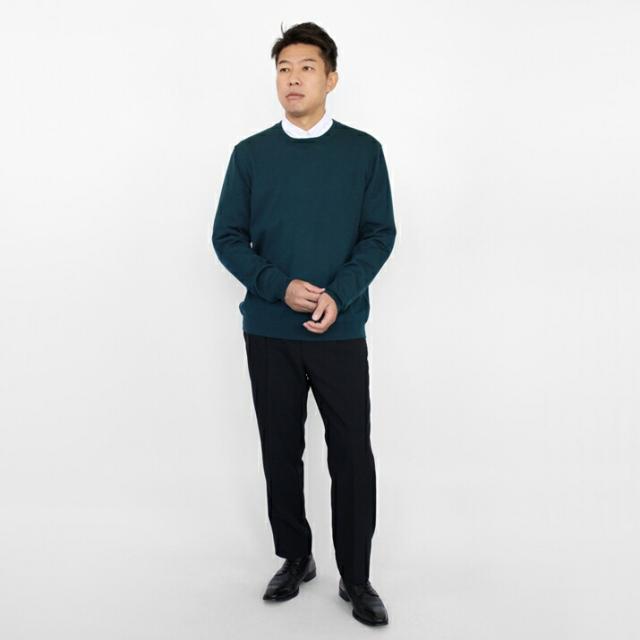 PRODIGAL メンズ セーター クルーネック ウール100% 日本製 M L 秋 冬 ニット 丸首 長袖 無地 五泉ニット ウール100％メンズクルーネックプルオーバー