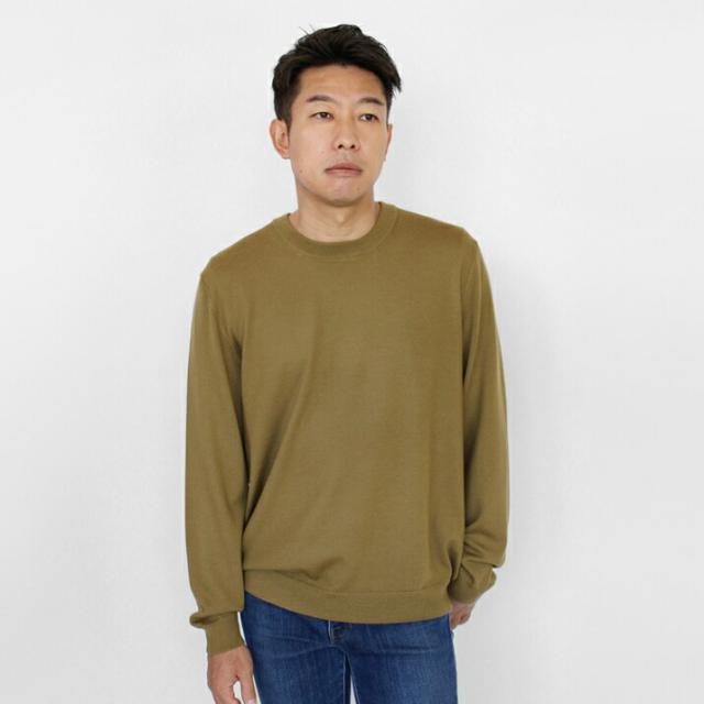 PRODIGAL メンズ セーター クルーネック ウール100% 日本製 M L 秋 冬 ニット 丸首 長袖 無地 五泉ニット ウール100％メンズクルーネックプルオーバー