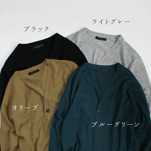 PRODIGAL メンズ カーディガン ウール100% 日本製 M L 冬 薄手 秋 ビジネス ニット 長袖 無地 五泉ニット ウール100％メンズカーディガン