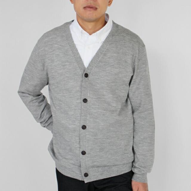 PRODIGAL メンズ カーディガン ウール100% 日本製 M L 冬 薄手 秋 ビジネス ニット 長袖 無地 五泉ニット ウール100％メンズカーディガン