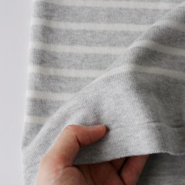 PRODIGAL メンズ パネルボーダー ロンT 長袖 春 ニット 日本製 M L ボーダー シンプル 綿 カシミア 五泉ニット メンズコットンカシミヤパネルボーダープルオーバー