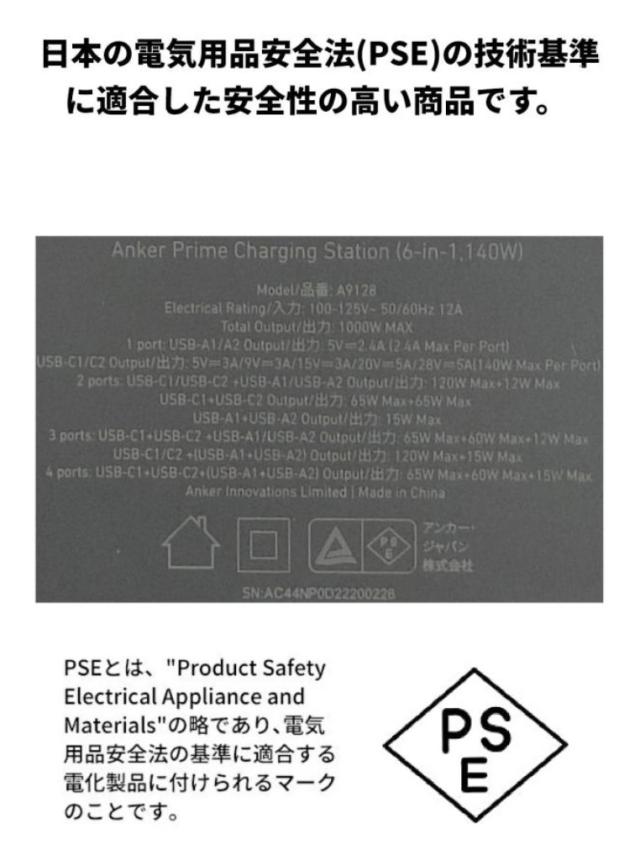 Anker Prime Charging Station(6-in-1 140W)【独自技術Anker GaNPrime採用/コンセント差込口 2口/USB-C 2ポート/USB-A 2ポート/PSE技術基準適合】(ブラック) 国内正規品 A9128NF1_1