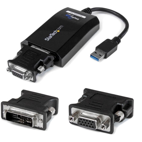 StarTech USBディスプレイアダプター/USB 3.0/USB Type-A-DVI(DVI-VGAアダプター付き)/2048 x 1152/USBビデオアダプター USB32DVIPRO