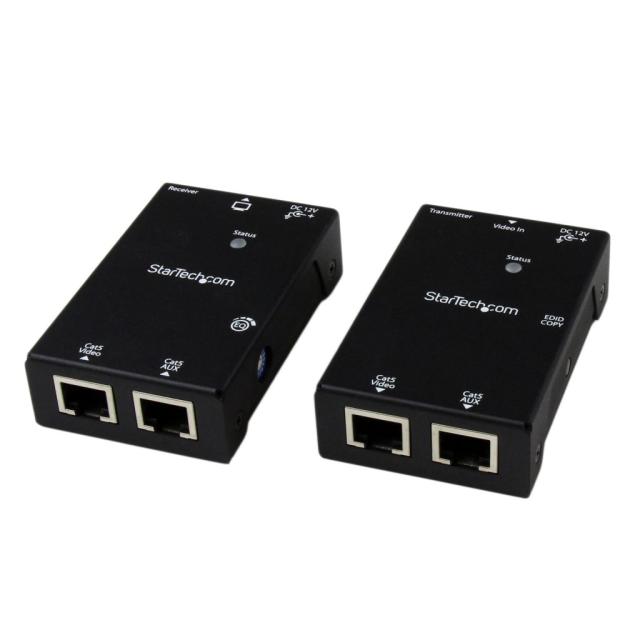 StarTech Cat5e/Cat6対応1ポートHDMIエクステンダー(延長器) UTPケーブルで電源供給 最大50mまで延長(Cat5e使用時) 送信機/受信機セットモデル 1920x1080/1080p ST121SHD50